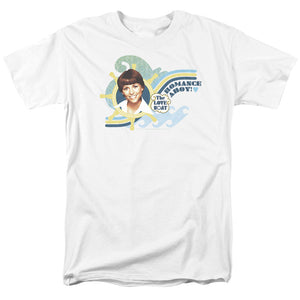 AN OFFCIALLY LICENSED LOVE BOAT ROMANCE AHOY MEN'S REGULAR FIT T-SHIRT WHITE