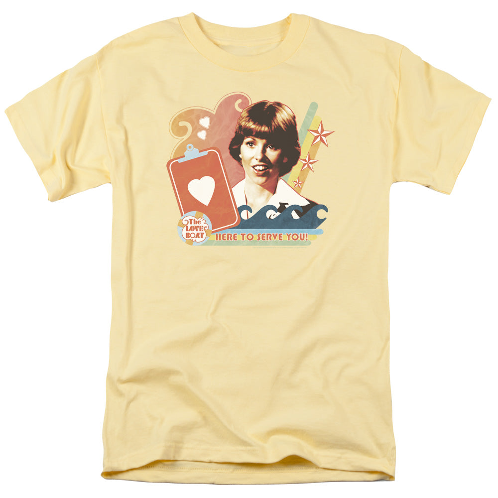 Love Boat Here To Serve Licensed Adult Unisex T-Shirt Regular Fit Tee SM-3X
