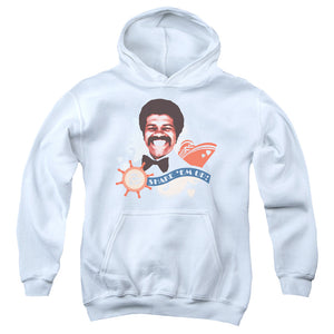 AN OFFCIALLY LICENSED LOVE BOAT SHAKE EM UP YOUTH HOODIE WHITE