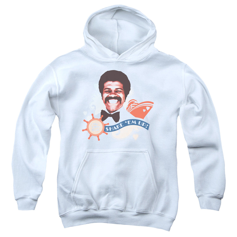 AN OFFCIALLY LICENSED LOVE BOAT SHAKE EM UP YOUTH HOODIE WHITE