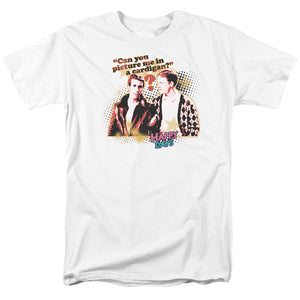 AN OFFCIALLY LICENSED HAPPY DAYS NO CARDIGANS MEN'S REGULAR FIT T-SHIRT WHITE