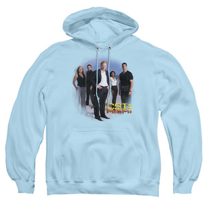 AN OFFCIALLY LICENSED CSI MIAMI CAST ADULT UNISEX PULLOVER HOODIE LIGHT BLUE