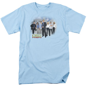 AN OFFCIALLY LICENSED CSI MIAMI CAST MEN'S REGULAR FIT T-SHIRT LIGHT BLUE