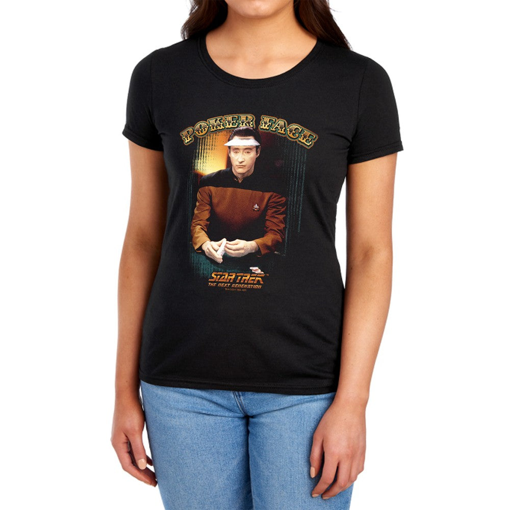 Star Trek Poker Face Licensed Women's T-Shirt Regular Fit LG
