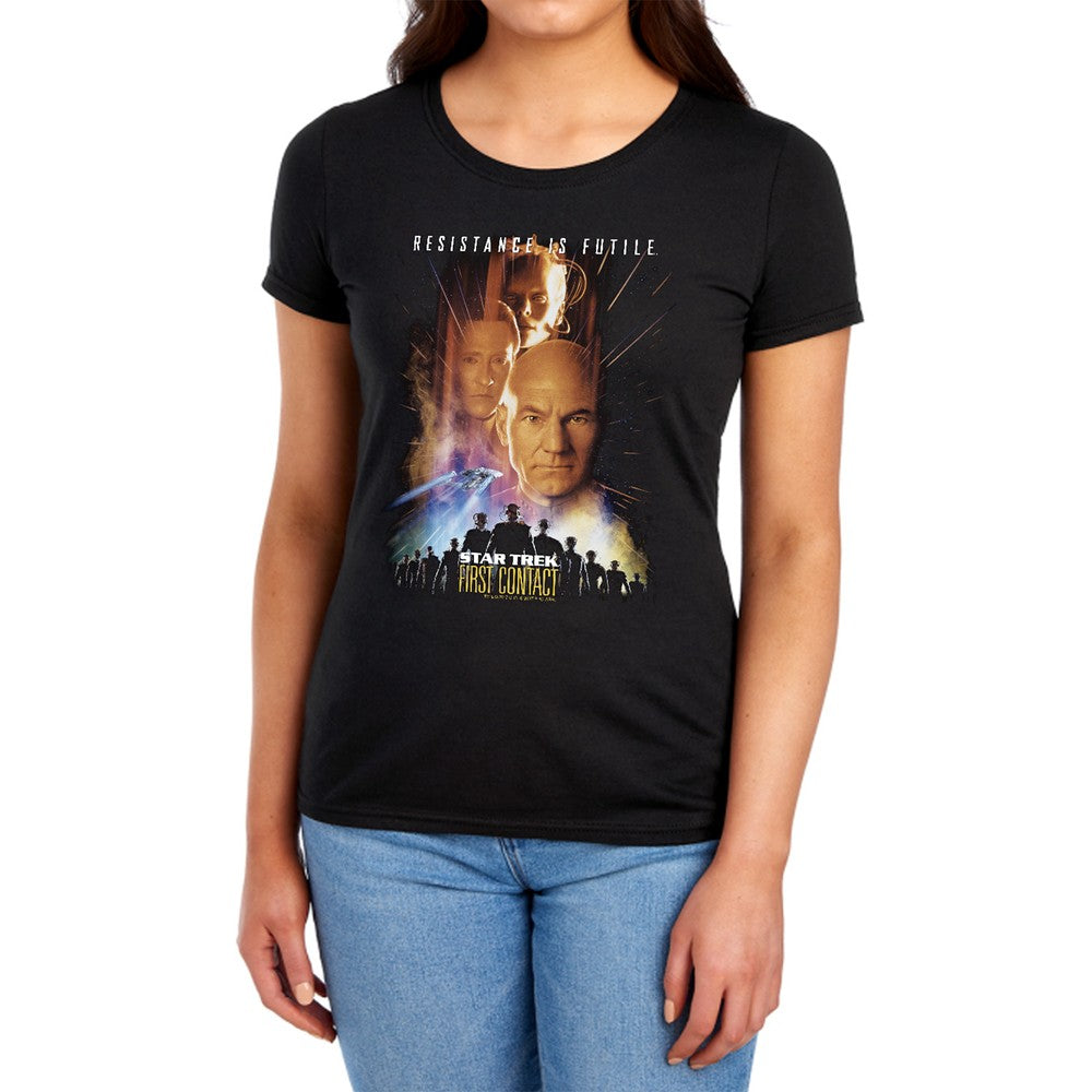 Star Trek First Contact(Movie) Licensed Women's T-Shirt Regular Fit LG
