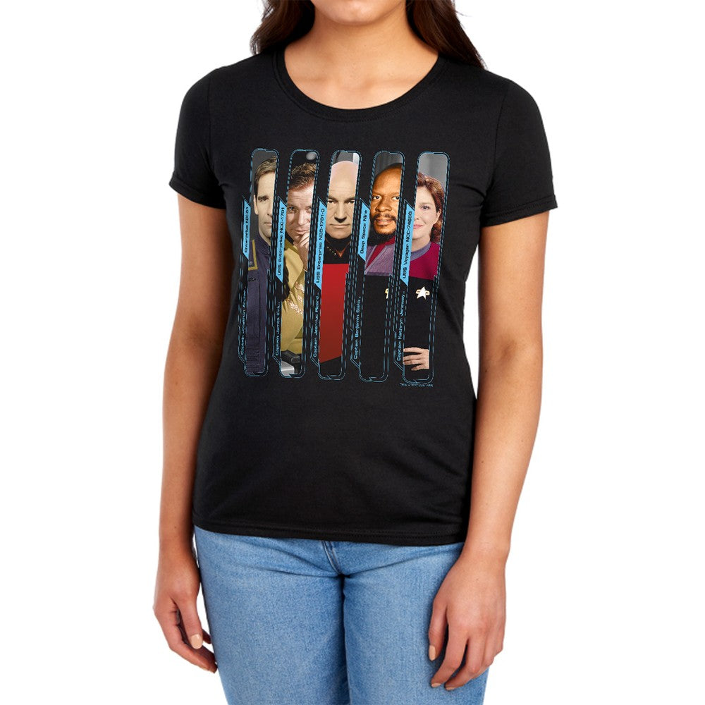 Star Trek The Captains Licensed Women's T-Shirt Regular Fit MD-LG