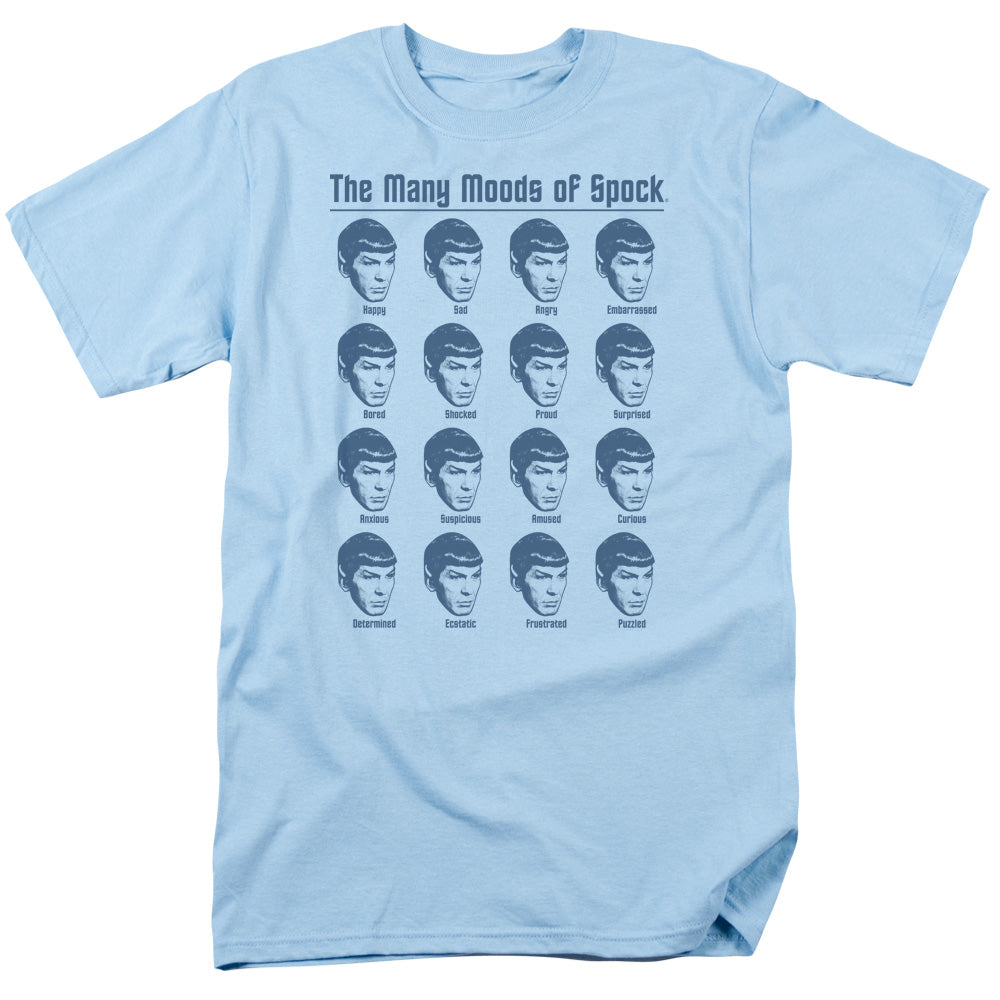 Star Trek Many Moods Of Spock Licensed Adult Unisex T-Shirt Regular Fit Tee