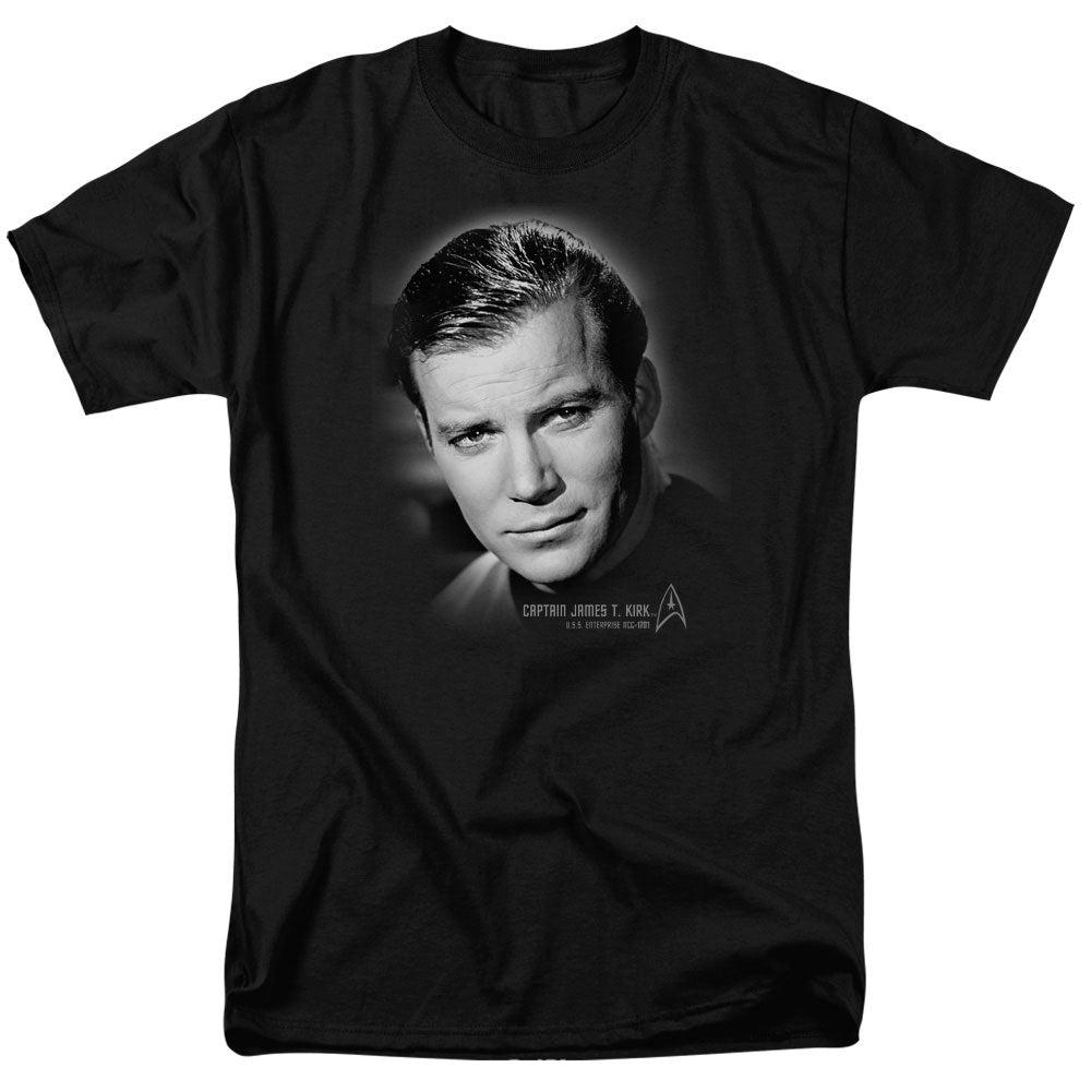 Star Trek Captain Kirk Portrait Licensed Adult Unisex T-Shirt Regular Fit Tee