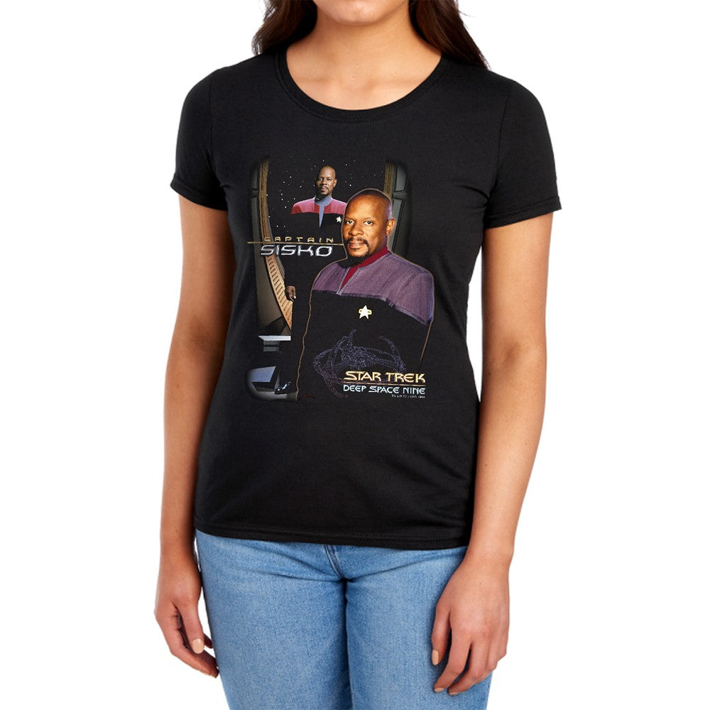 Star Trek Captain Sisko Licensed Women's T-Shirt Regular Fit LG