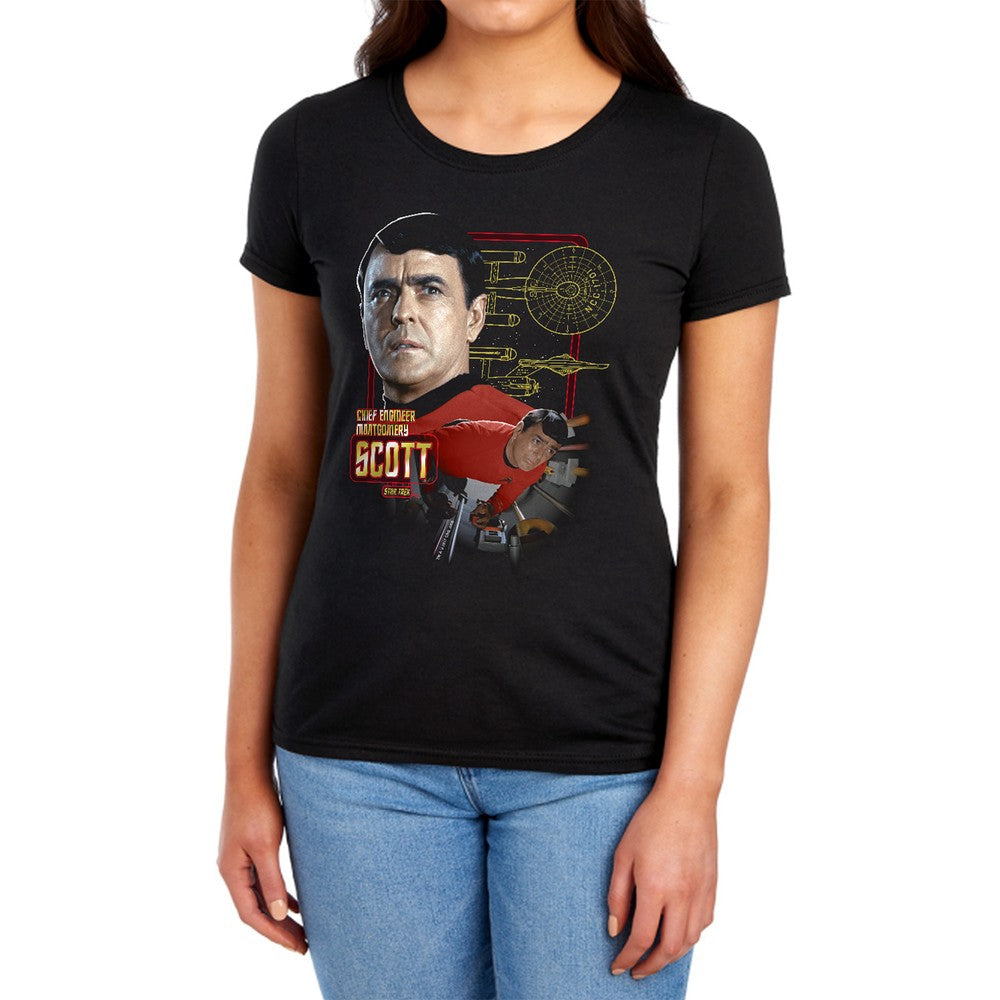 Star Trek Chief Engineer Scott Licensed Women's T-Shirt Regular Fit LG