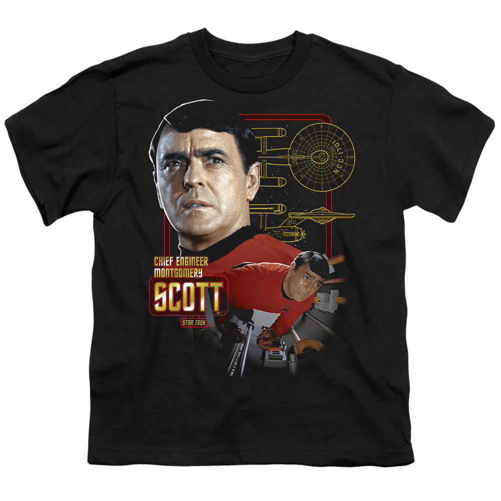 Star Trek Chief Engineer Scott Licensed Kid's T-Shirt (Ages 4-7) SM-LG