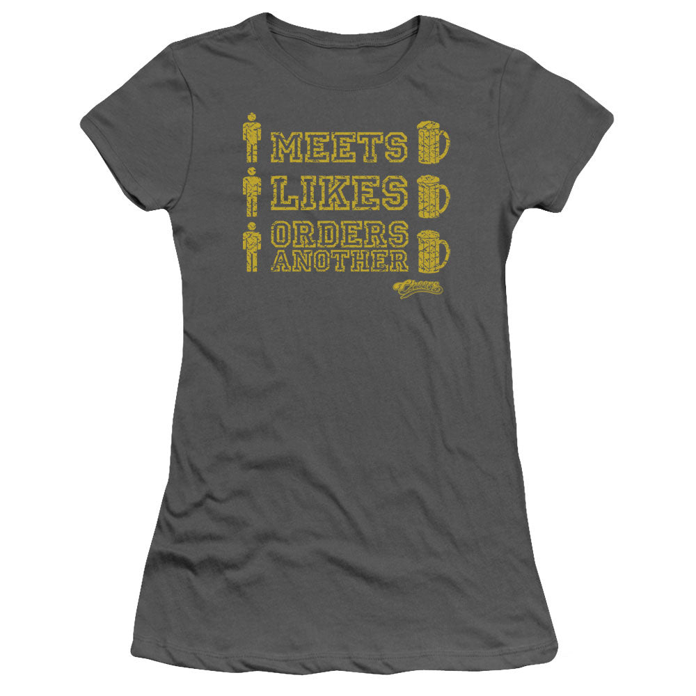Cheers Man Meets Beer Licensed Women's T-Shirt Juniors SM