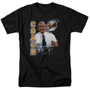AN OFFCIALLY LICENSED CHEERS COACH MEN'S REGULAR FIT T-SHIRT BLACK