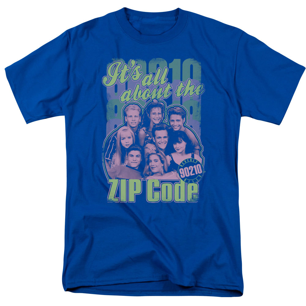 90210 Zip Code Licensed Adult Unisex T-Shirt Regular Fit Tee SM-3X