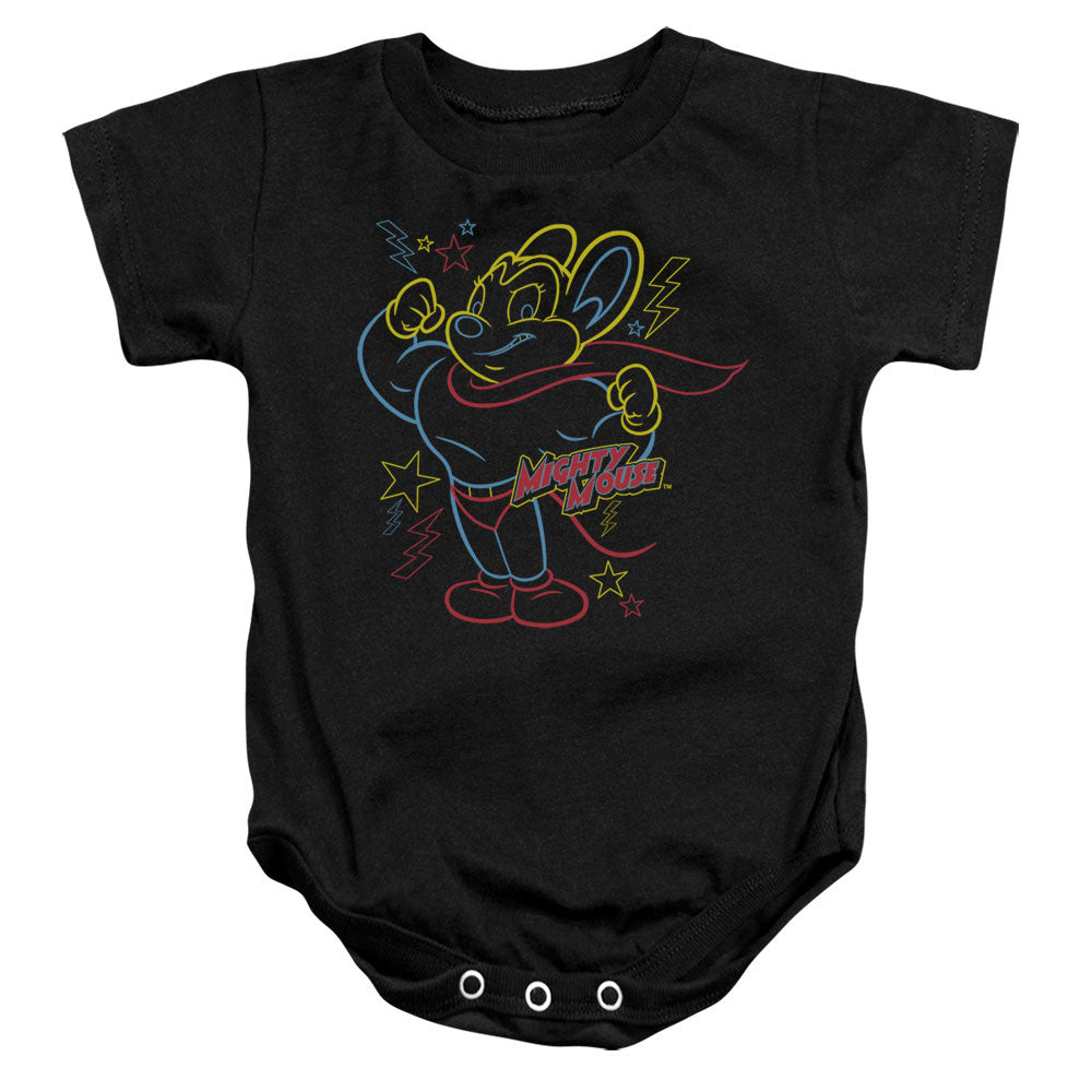 Mighty Mouse Neon Hero Licensed Baby Bodysuit SM-XL