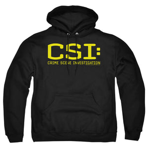 AN OFFCIALLY LICENSED CSI LOGO ADULT UNISEX PULLOVER HOODIE BLACK