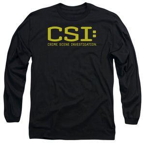 AN OFFCIALLY LICENSED CSI LOGO MEN'S LONG SLEEVE T-SHIRT BLACK