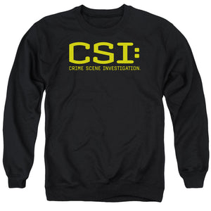 AN OFFCIALLY LICENSED CSI LOGO ADULT UNISEX CREWNECK SWEATSHIRT BLACK