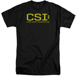 AN OFFCIALLY LICENSED CSI LOGO MEN'S TALL FIT T-SHIRT BLACK