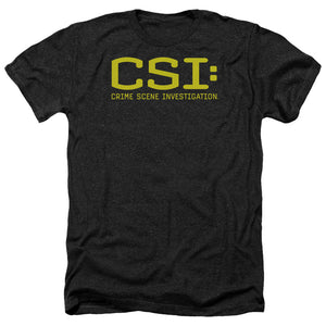 AN OFFCIALLY LICENSED CSI LOGO MEN'S HEATHER T-SHIRT CHARCOAL