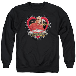 AN OFFCIALLY LICENSED CHEERS WOODY ADULT UNISEX CREWNECK SWEATSHIRT BLACK