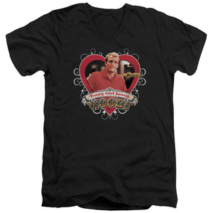 AN OFFCIALLY LICENSED CHEERS WOODY MEN'S V-NECK T-SHIRT BLACK