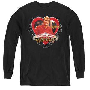 AN OFFCIALLY LICENSED CHEERS WOODY YOUTH LONG SLEEVE T-SHIRT BLACK