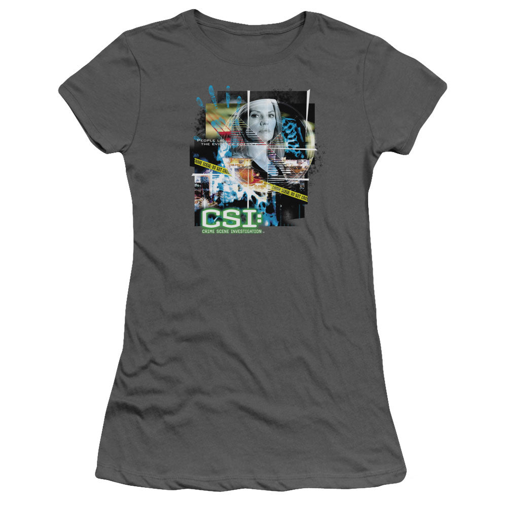 Csi Evidence Collage Licensed Women's T-Shirt Juniors SM-XL
