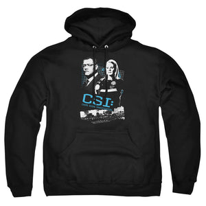 AN OFFCIALLY LICENSED CSI INVESTIGATE THIS ADULT UNISEX PULLOVER HOODIE BLACK