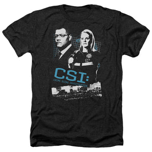 AN OFFCIALLY LICENSED CSI INVESTIGATE THIS MEN'S HEATHER T-SHIRT CHARCOAL
