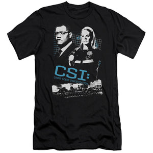 AN OFFCIALLY LICENSED CSI INVESTIGATE THIS MEN'S PREMIUM SLIM FIT T-SHIRT BLACK