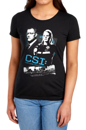 AN OFFCIALLY LICENSED CSI INVESTIGATE THIS WOMEN'S REGULAR FIT T-SHIRT BLACK