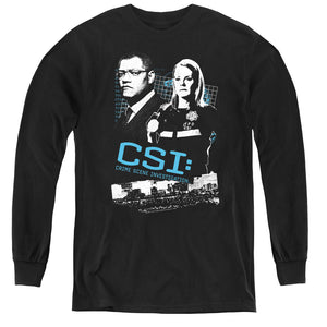 AN OFFCIALLY LICENSED CSI INVESTIGATE THIS YOUTH LONG SLEEVE T-SHIRT BLACK