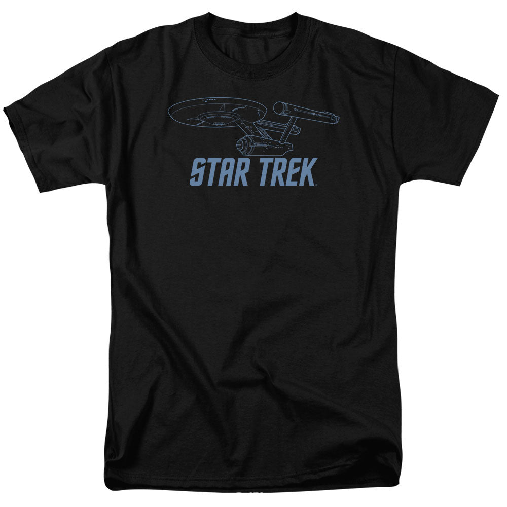 Star Trek Enterprise Outline Licensed Adult Unisex T-Shirt Regular Fit Tee SM-3X