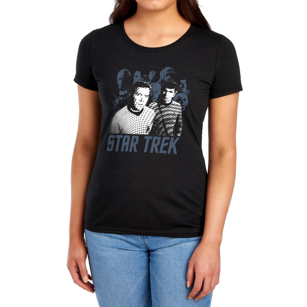 Star Trek Kirk Spock And Company Licensed Women's T-Shirt Regular Fit MD-XL
