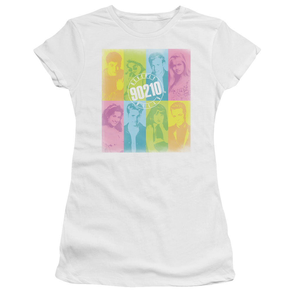 90210 Color Block Of Friends Licensed Women's T-Shirt Juniors LG