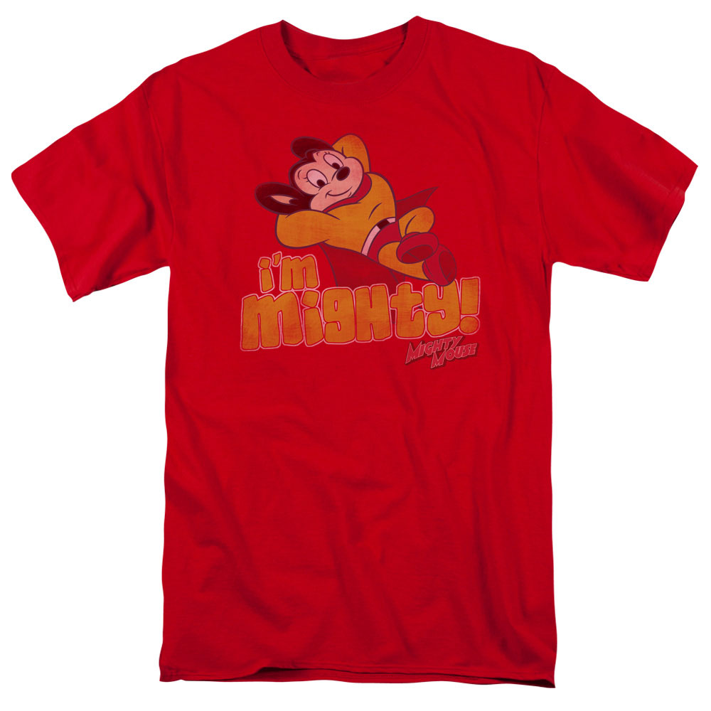Mighty Mouse Im Mighty Licensed Adult Unisex T-Shirt Regular Fit Tee SM-3X