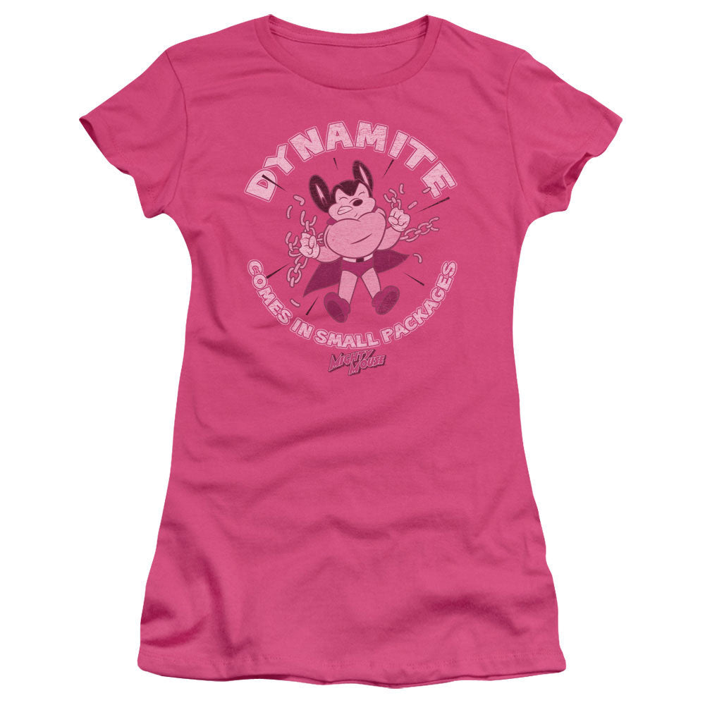 Mighty Mouse Dynamite Licensed Women's T-Shirt Juniors MD-LG