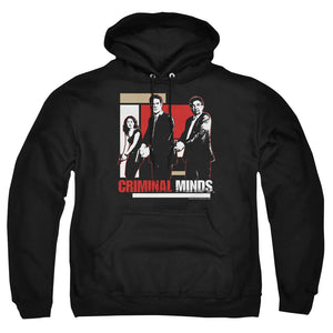 AN OFFCIALLY LICENSED CRIMINAL MINDS GUNS DRAWN ADULT UNISEX PULLOVER HOODIE BLACK