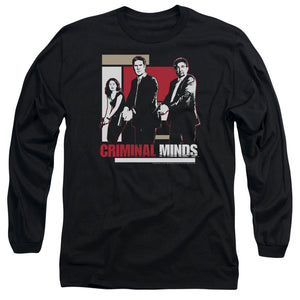 AN OFFCIALLY LICENSED CRIMINAL MINDS GUNS DRAWN MEN'S LONG SLEEVE T-SHIRT BLACK