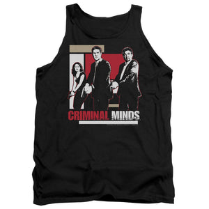 AN OFFCIALLY LICENSED CRIMINAL MINDS GUNS DRAWN ADULT UNISEX TANK TOP BLACK