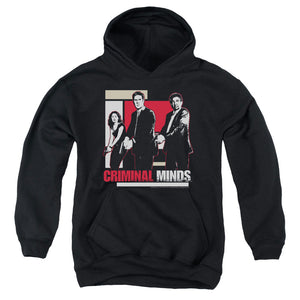 AN OFFCIALLY LICENSED CRIMINAL MINDS GUNS DRAWN YOUTH HOODIE BLACK