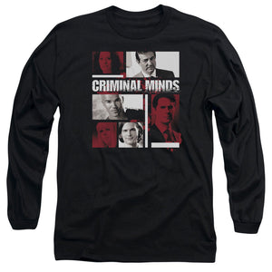 AN OFFCIALLY LICENSED CRIMINAL MINDS CHARACTER BOXES MEN'S LONG SLEEVE T-SHIRT BLACK