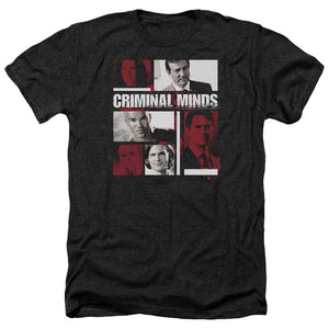 AN OFFCIALLY LICENSED CRIMINAL MINDS CHARACTER BOXES MEN'S HEATHER T-SHIRT CHARCOAL