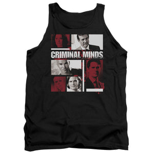 AN OFFCIALLY LICENSED CRIMINAL MINDS CHARACTER BOXES ADULT UNISEX TANK TOP BLACK