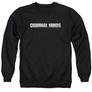 AN OFFCIALLY LICENSED CRIMINAL MINDS LOGO ADULT UNISEX CREWNECK SWEATSHIRT BLACK