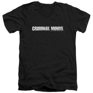 AN OFFCIALLY LICENSED CRIMINAL MINDS LOGO MEN'S V-NECK T-SHIRT BLACK