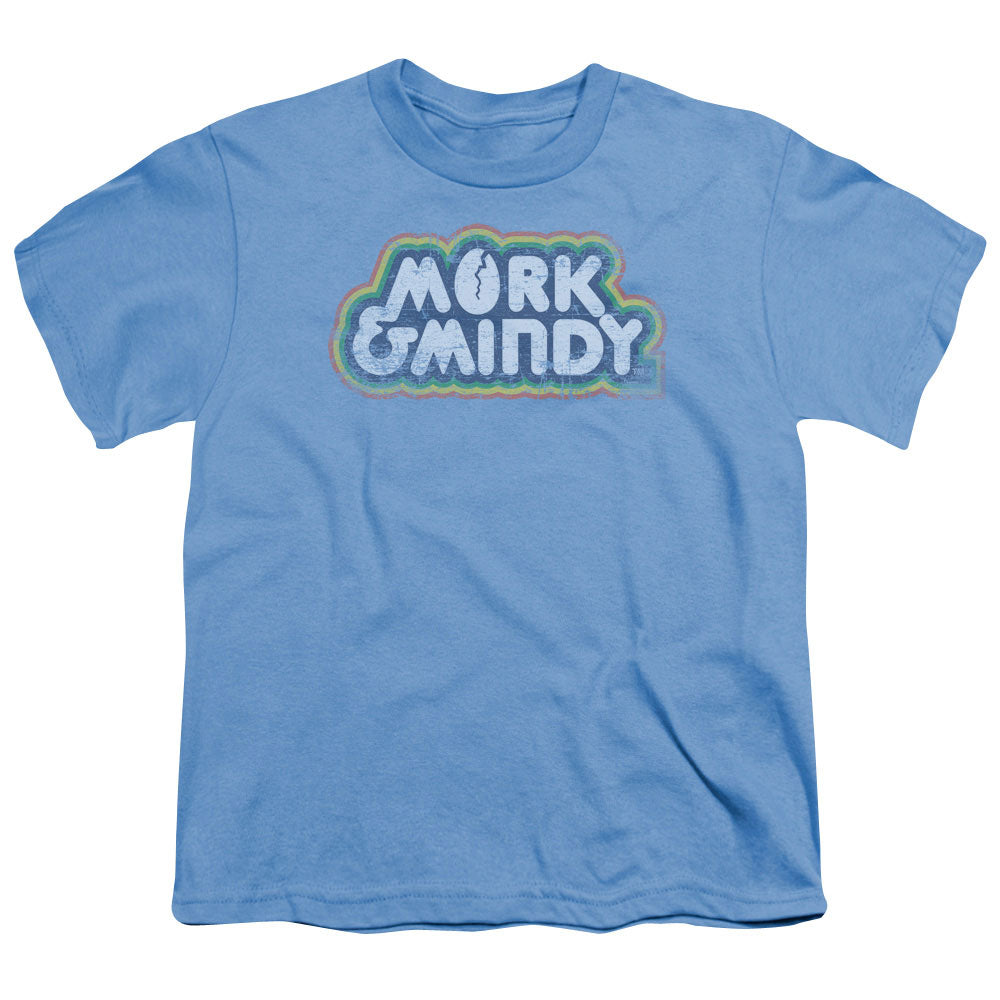 Mork & Mindy Distressed Mork Logo Licensed Kid's T-Shirt (Ages 4-7) LG