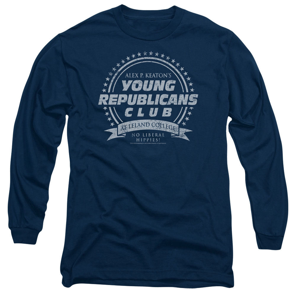 AN OFFCIALLY LICENSED FAMILY TIES YOUNG REPUBLICANS CLUB MEN'S LONG SLEEVE T-SHIRT NAVY