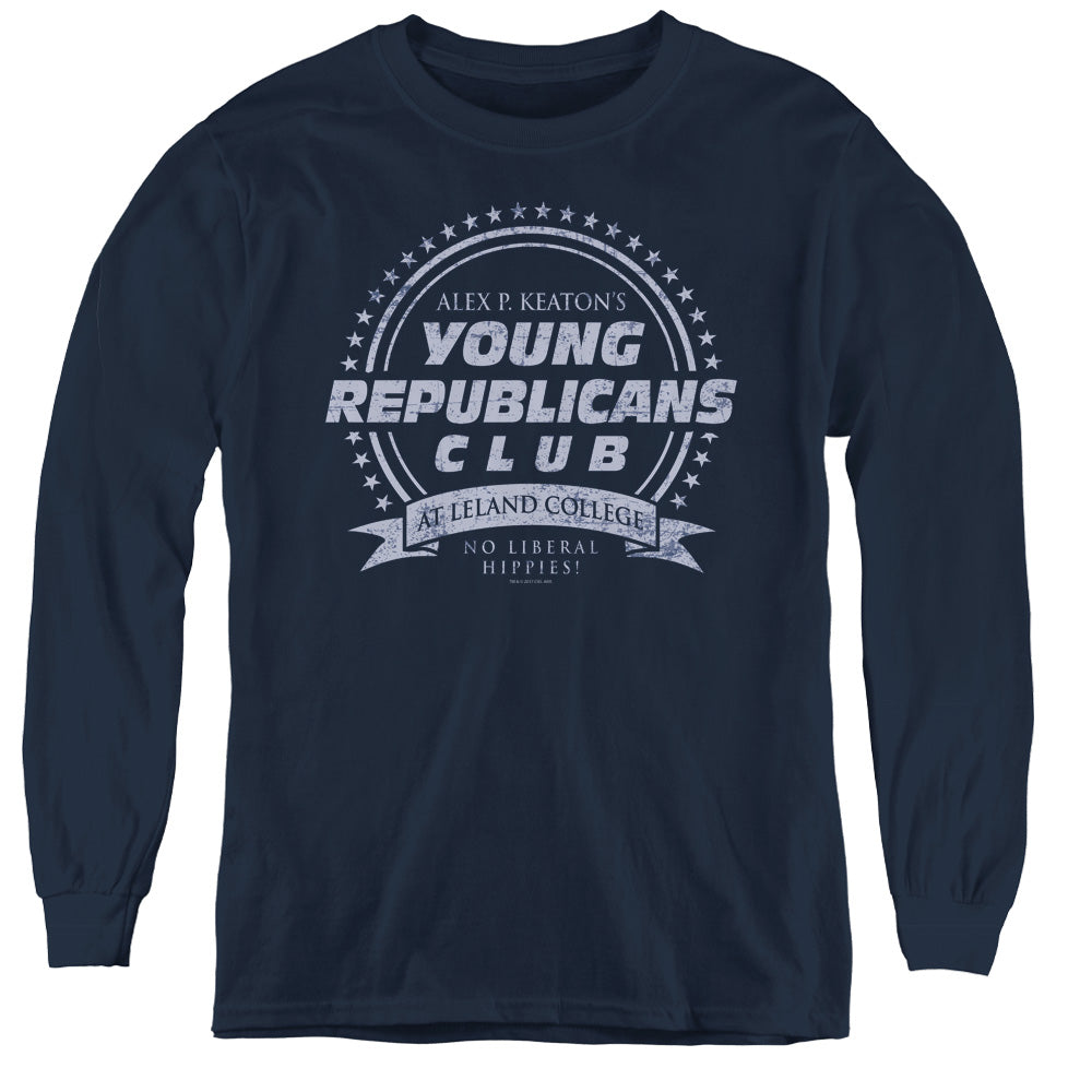 AN OFFCIALLY LICENSED FAMILY TIES YOUNG REPUBLICANS CLUB YOUTH LONG SLEEVE T-SHIRT NAVY